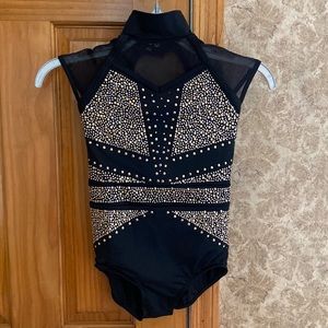 Weissman Black with Gold/Silver Beading Dance Costume